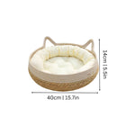 Cat Bed Handcrafted Sisal Nest Removable Cotton Cushion