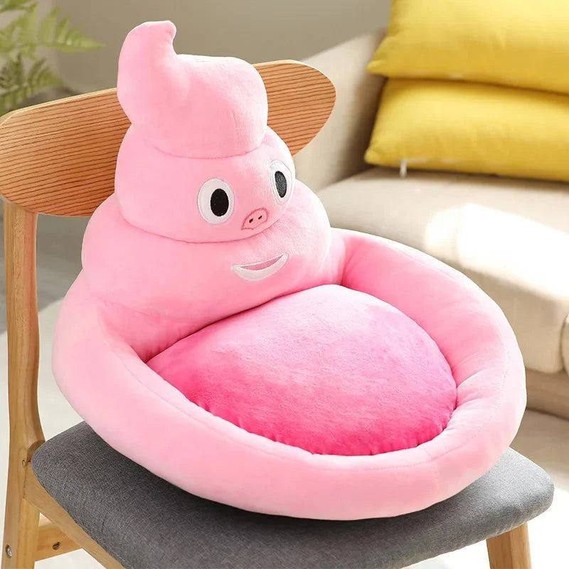 Cat Bed House Plush Poop Emoji Design Cozy Enclosed Retreat