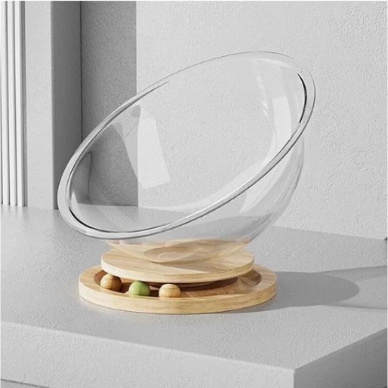 Cat Bed Transparent Acrylic Dome & Wooden Balls