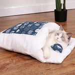 Cat Cave Bed Plush Enclosed Pillow & Removable Washable Cover