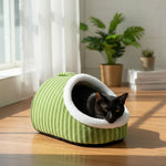 Cat Cave Bed Plush Fleece Machine-Washable & Non-Slip Base