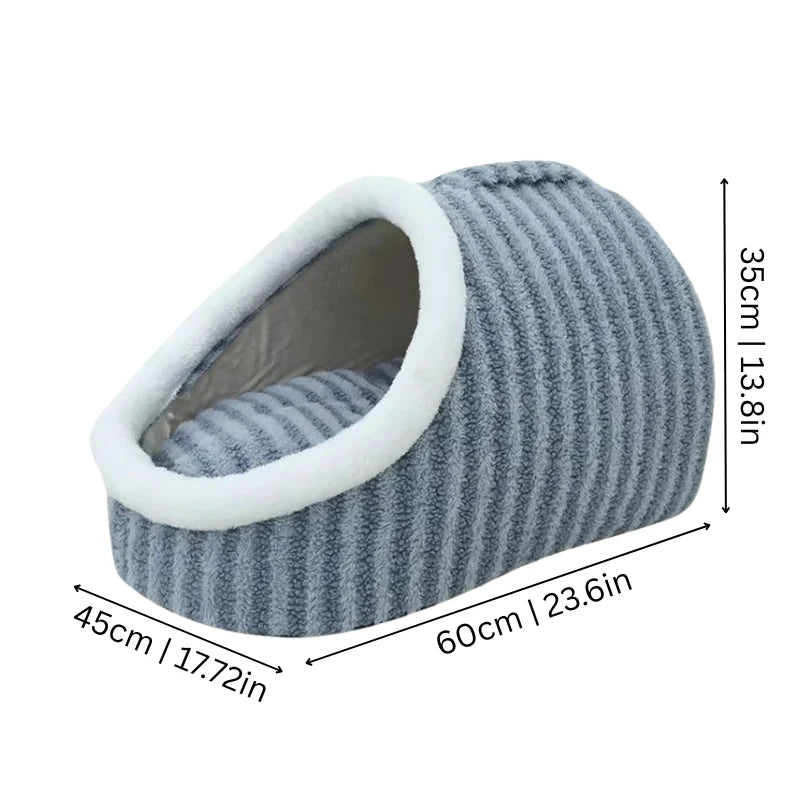 Cat Cave Bed Plush Fleece Machine-Washable & Non-Slip Base