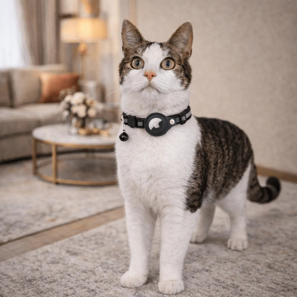 Cat Collar Reflective Adjustable Quick-Release GPS Tracker Holder