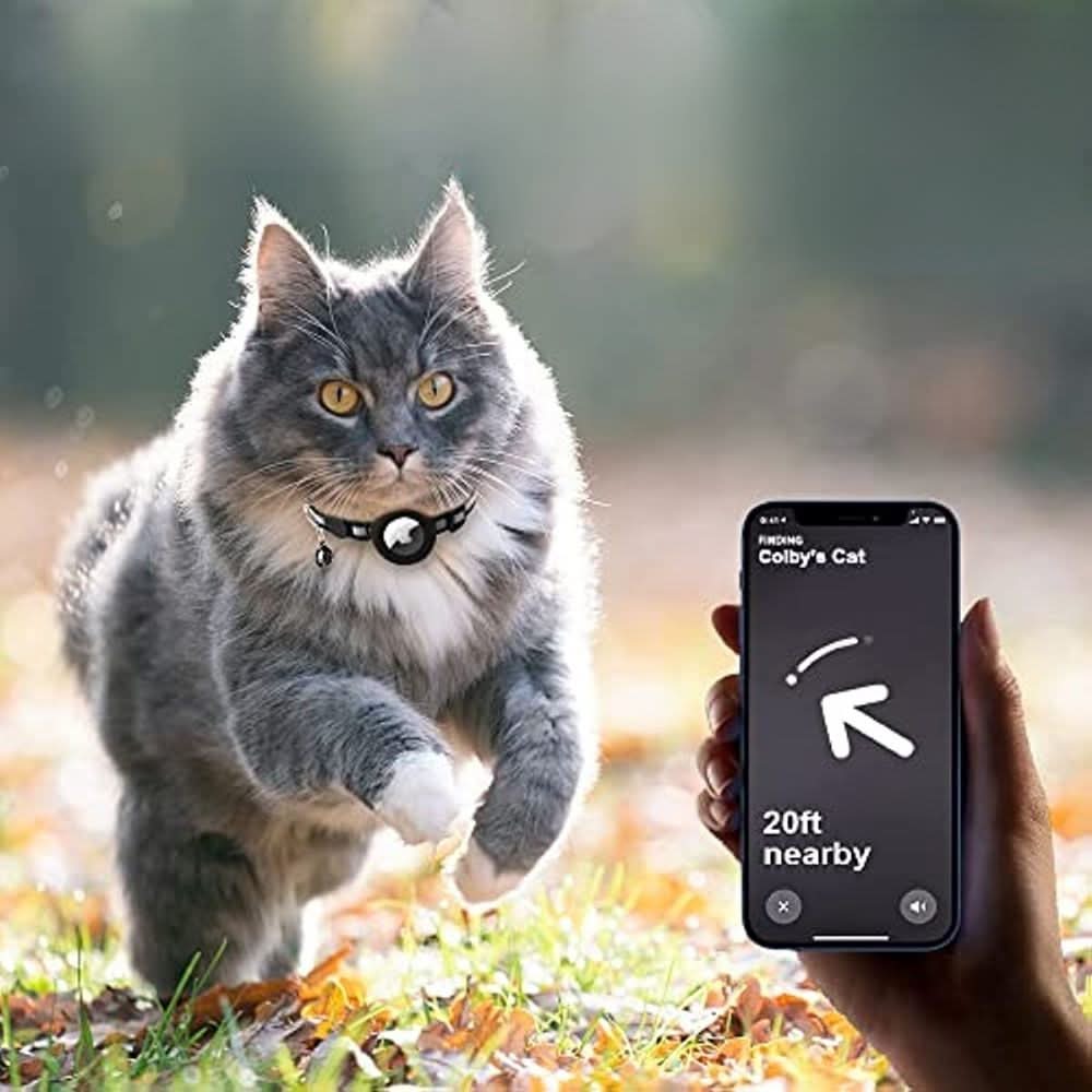 Cat Collar Reflective Adjustable Quick-Release GPS Tracker Holder