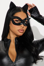 Cat Costume Set Black Stretch Knit Four-Piece