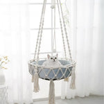 Cat Hammock Hand-Woven Cotton Rope Hanging Basket Nest