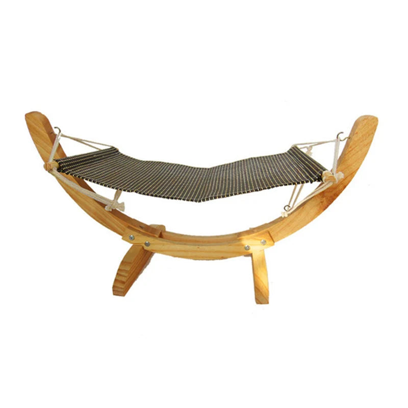 Cat Hammock Wooden Frame Oxford Fabric Hanging Bed