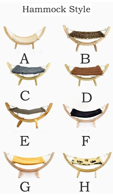Cat Hammock Wooden Frame Oxford Fabric Hanging Bed