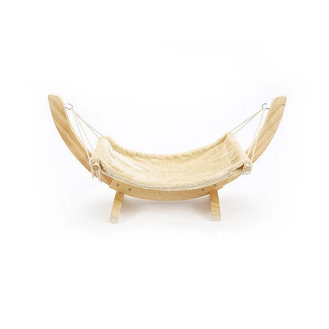 Cat Hammock Wooden Frame Oxford Fabric Hanging Bed