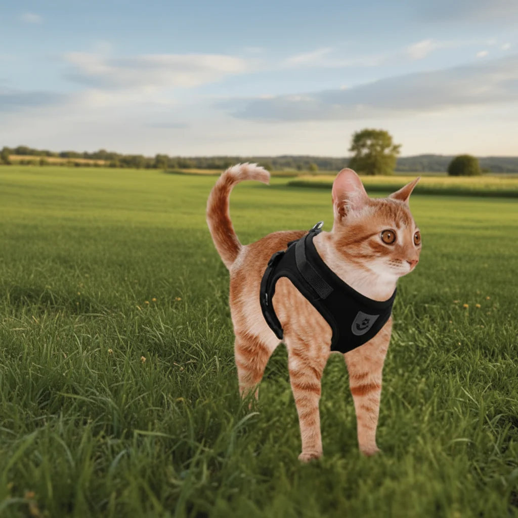Cat Harness Escape-Resistant Adjustable Reflective With Leash