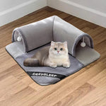Cat Hideaway Tunnel Interactive Velvet Cushion & Play Ball