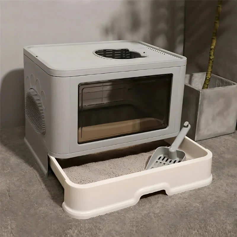 Cat Litter Box Enclosed Odor-Control Pull-Out Drawer