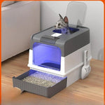 Cat Litter Box Enclosed Rechargeable Deodorizing System