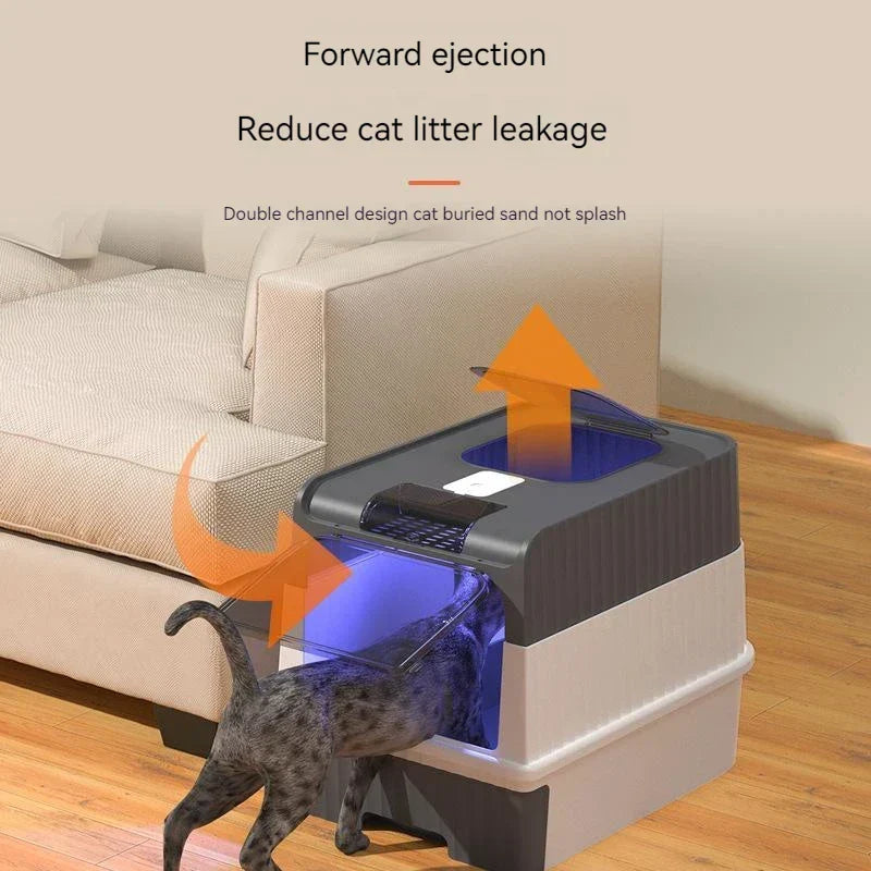 Cat Litter Box Enclosed Rechargeable Deodorizing System