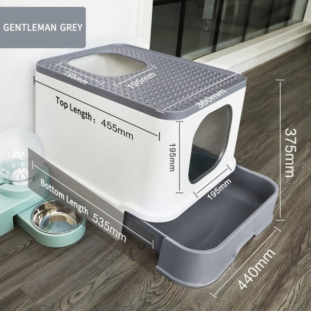 Cat Litter Box Top-Entry Anti-Tracking Enclosed Design