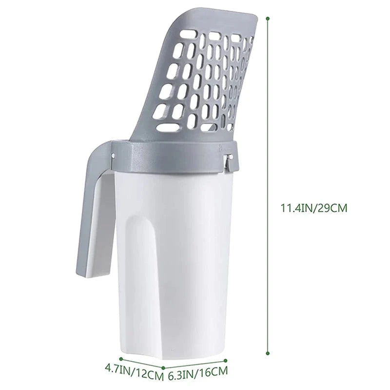 Cat Litter Scoop Built-In Waste Container & Bag Holder