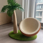 Cat Lounger Tree Coconut Shell Bed Soft Felt Interior
