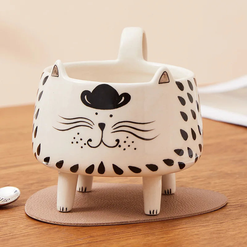 Cat Mug Ceramic Cat-Shaped Design 11.8 Oz Capacity