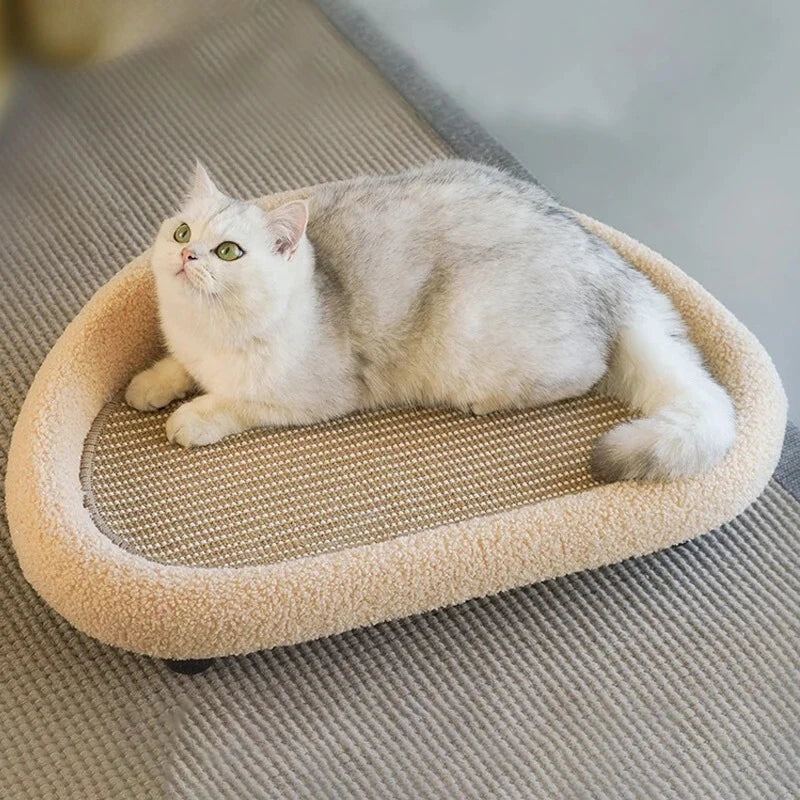 Cat Scratcher Bed Curved Non-Slip Felt & Sisal