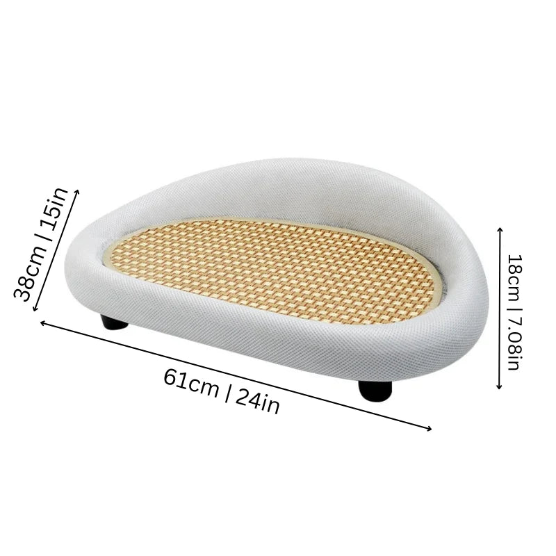 Cat Scratcher Bed Curved Non-Slip Felt & Sisal