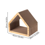 Cat Scratcher House Wood Cozy Bed Protects Furniture
