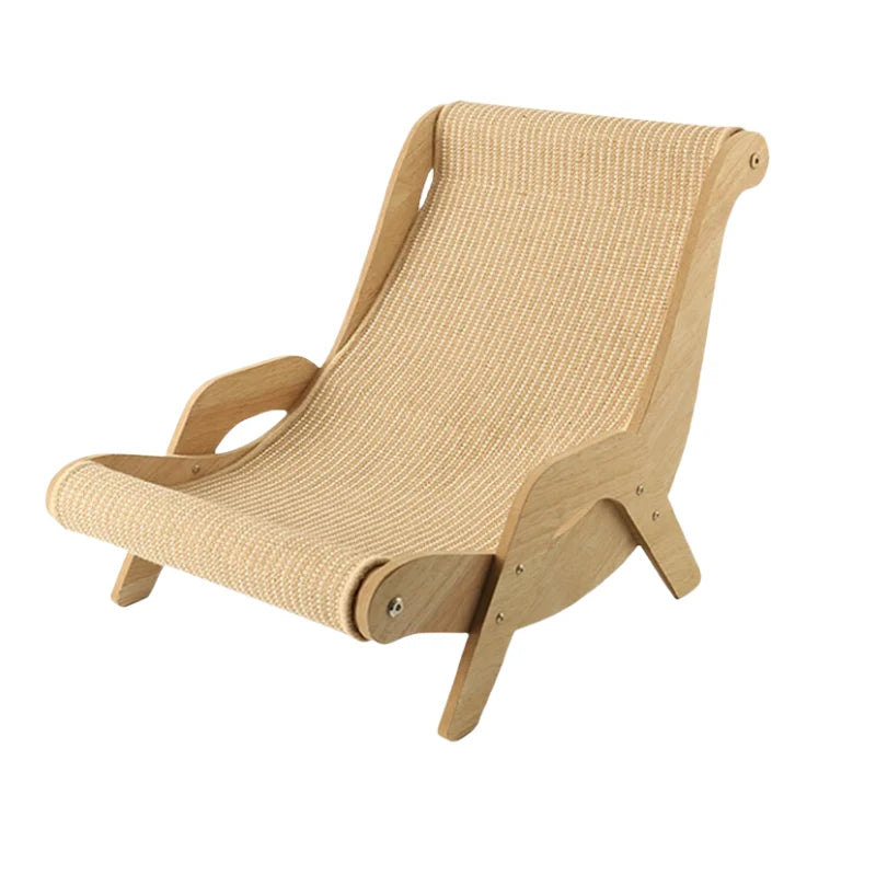 Cat Scratcher Lounge Chair Sisal Scratch Surface Wood Frame