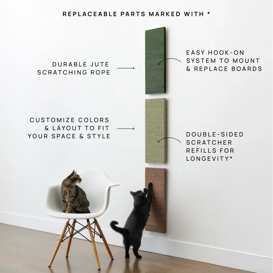 Cat Scratcher Wall-Mounted Modular Textured Surface