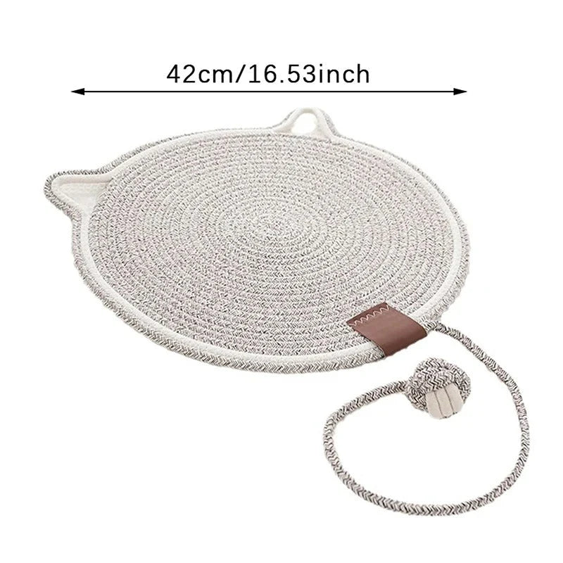 Cat Scratching Mat Reversible Sisal With Dangling Toy
