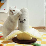 Cat Scratching Post Banana Design Hemp Rope Plush Climbing Tower