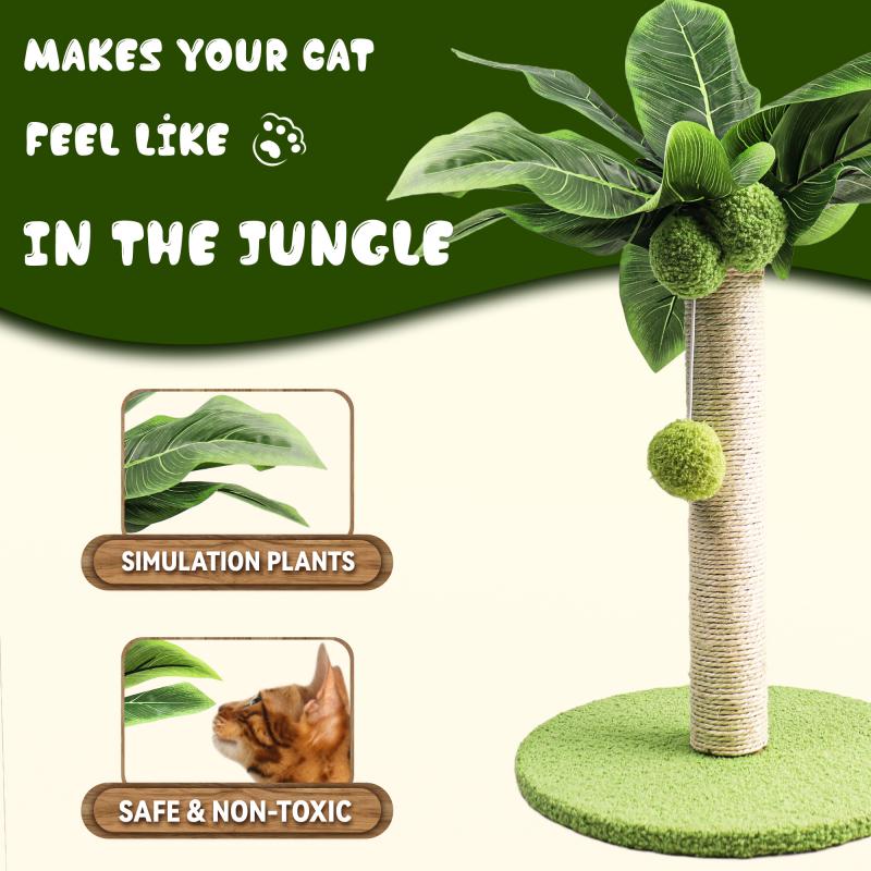 Cat Scratching Post Wooden Tree-Shaped Design