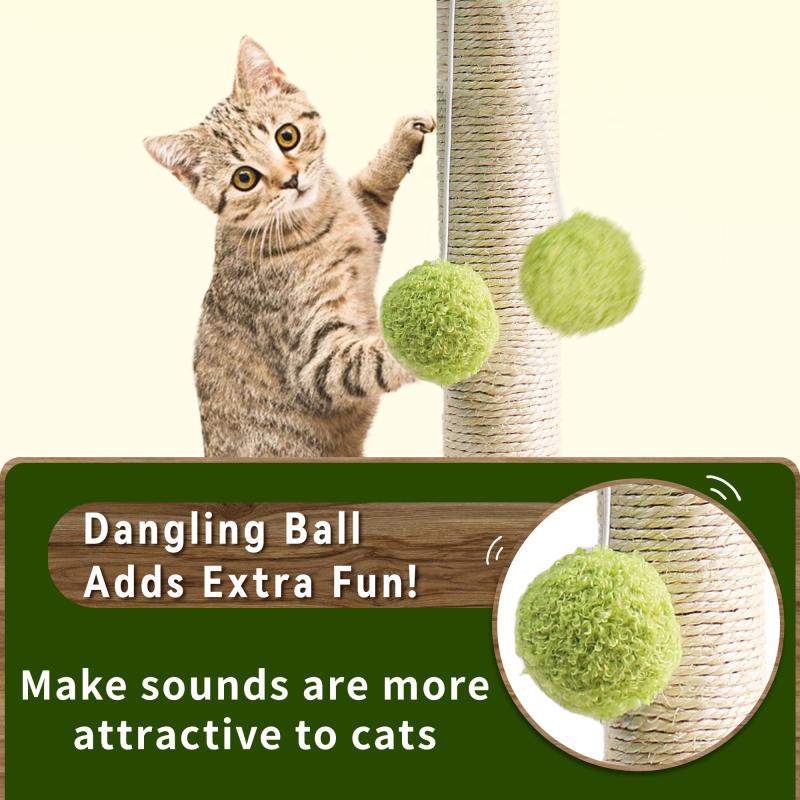 Cat Scratching Post Wooden Tree-Shaped Design