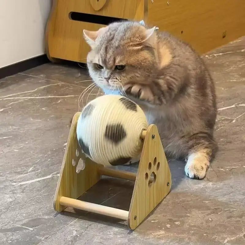 Cat Scratching Toy Stand Sisal Surface Suspended Soccer Ball