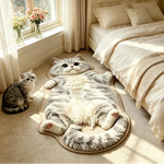 Cat Shaped Rug Soft Washable Non-Slip Backing