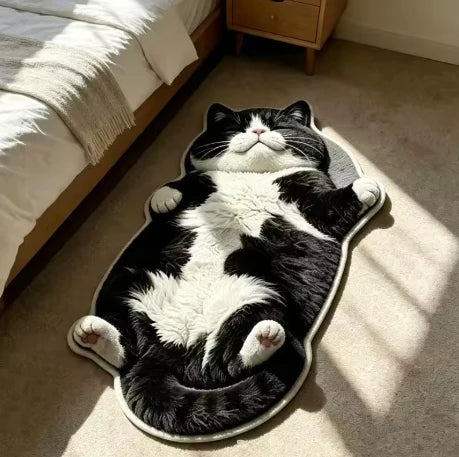 Cat Shaped Rug Soft Washable Non-Slip Backing