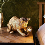 Cat Table Lamp Resin Kitten Design