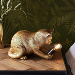 Cat Table Lamp Resin Kitten Design