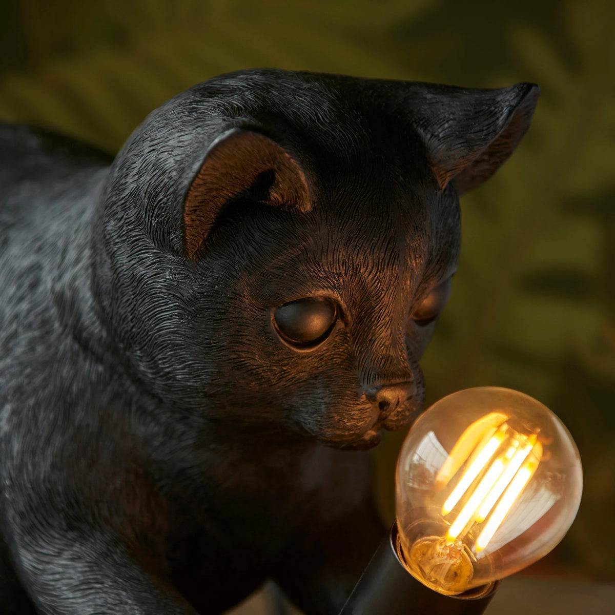 Cat Table Lamp Resin Kitten Design