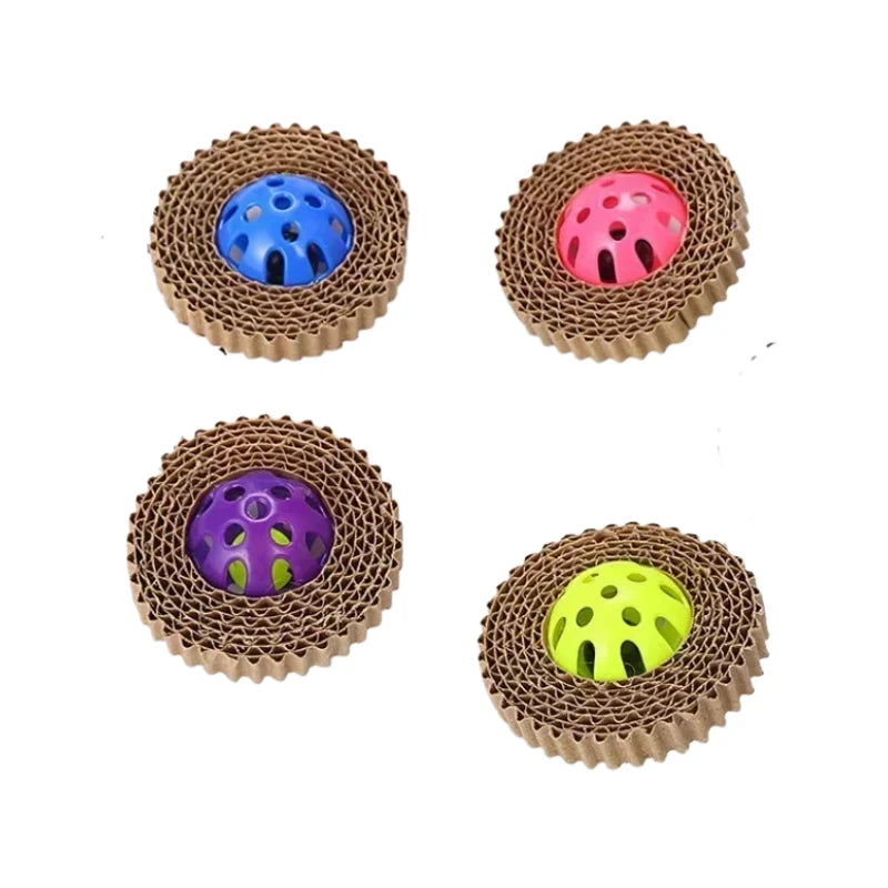 Cat Toy Corrugated Scratch & Spin 4-Pack