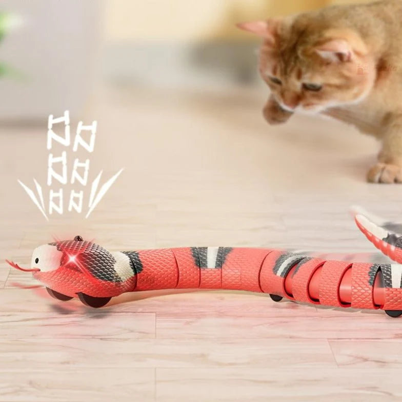 Cat Toy Interactive Silicone Snake Obstacle-Avoiding USB Rechargeable