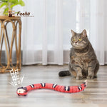 Cat Toy Interactive Silicone Snake Obstacle-Avoiding USB Rechargeable