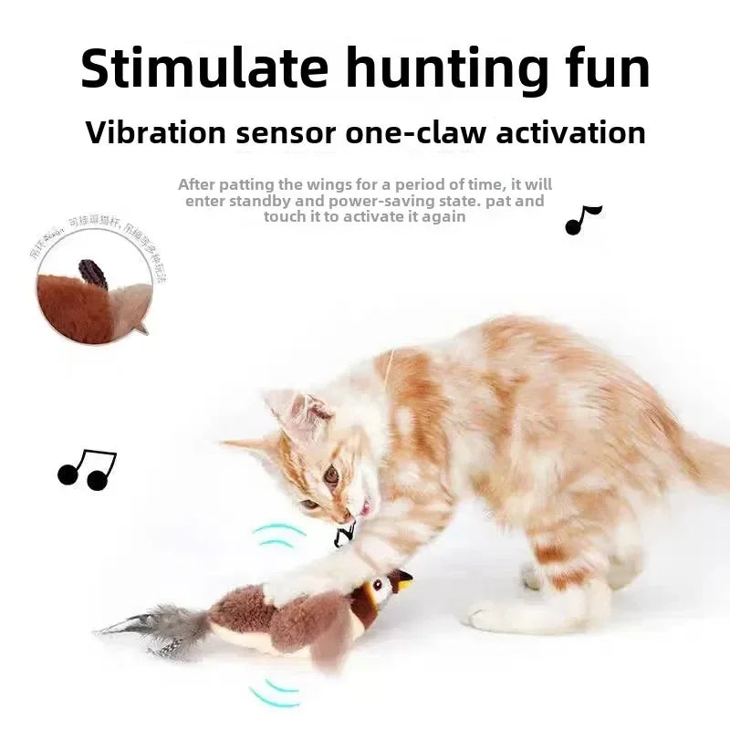 Cat Toy Motion-Activated Flapping Bird USB-Rechargeable