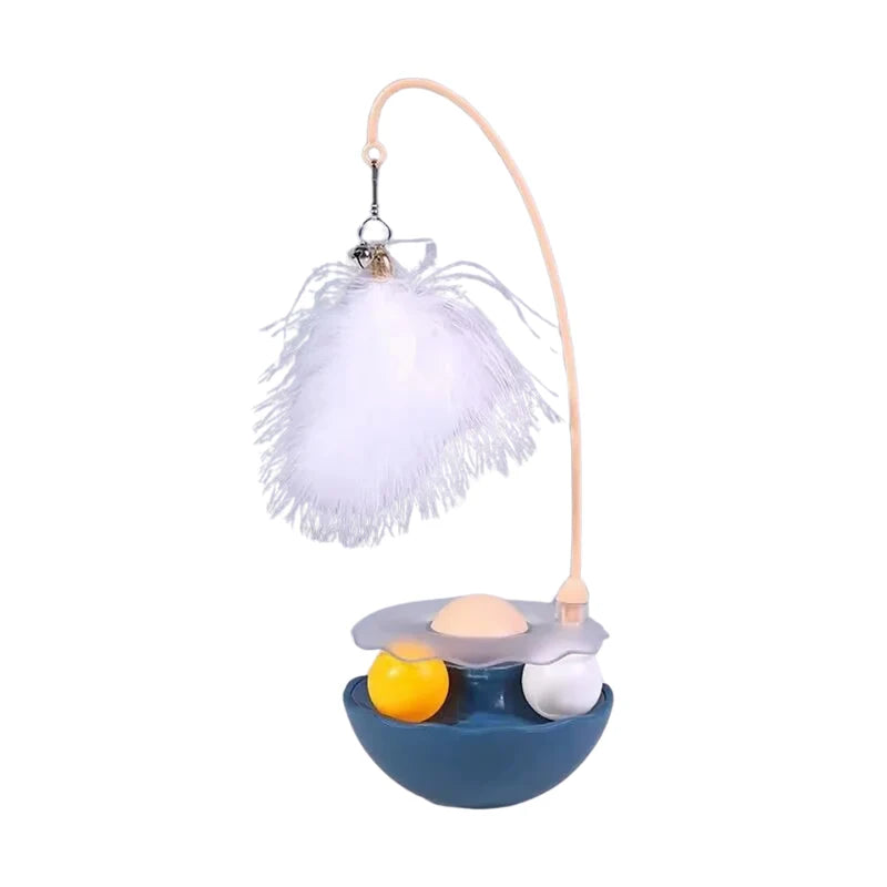 Cat Toy Motion-Powered Feather Top & Rolling Balls