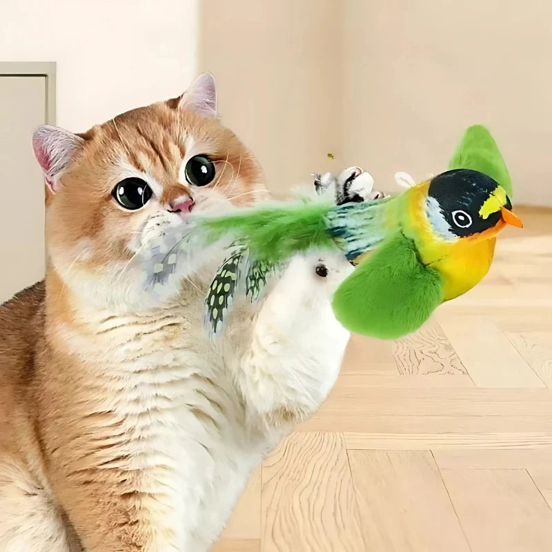 Cat Toy Plush Feather Tail Realistic Sound 3 Pack