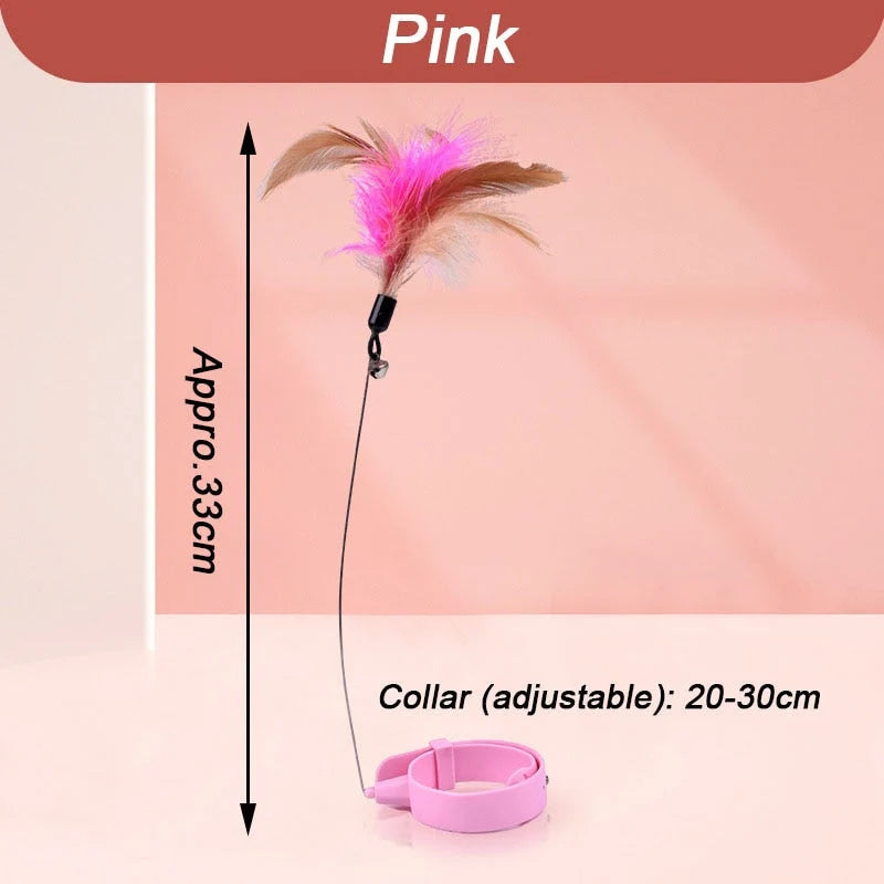 Cat Toy Wearable Silicone Ankle Strap Feather Design