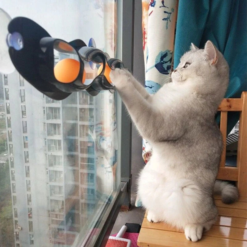 Cat Track Ball Toy Wall Or Window Mount Space-Saving