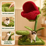 Cat Tree Flower-Shaped Plush Nest & Sisal Scratching Posts