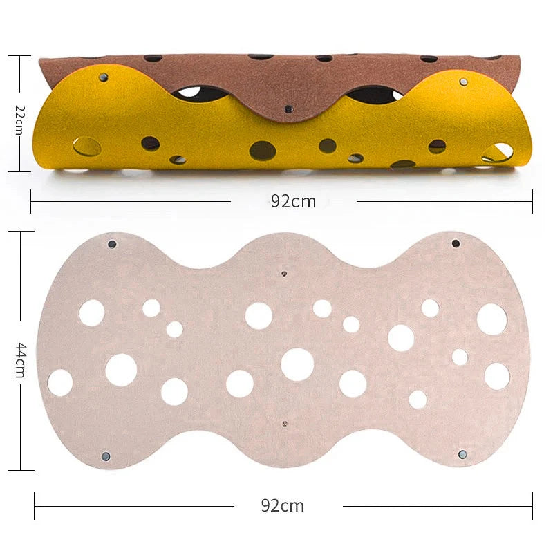 Cat Tunnel Bed Soft Padded Felt Perforated Walls