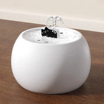 Cat Water Fountain Ceramic Bowl Continuous Circulation Filtration