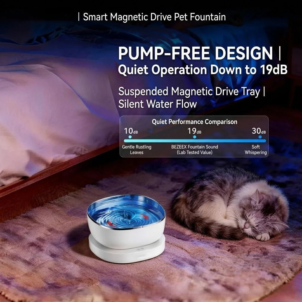 Cat Water Fountain Ripple Motion Quiet Operation