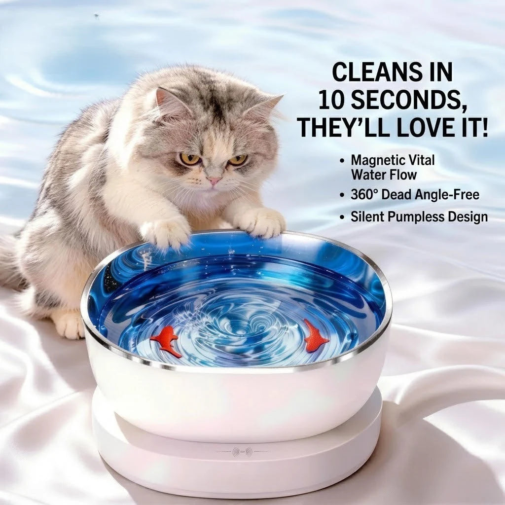 Cat Water Fountain Ripple Motion Quiet Operation